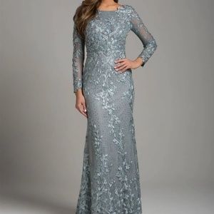 LARA Lace Dress with lace appliqué